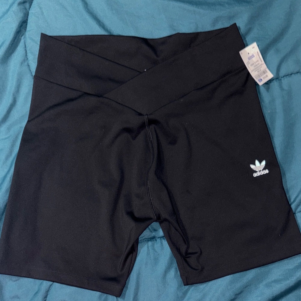 adidas Black Bike Shorts with Trefoil Logo